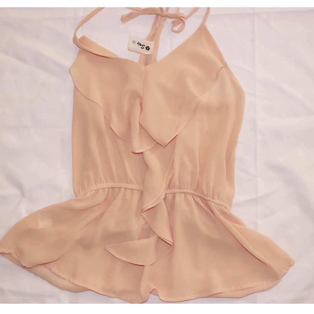 Peach Ruffle tank top